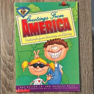 Scholastic Greetings From America Book - Green and Red Cover